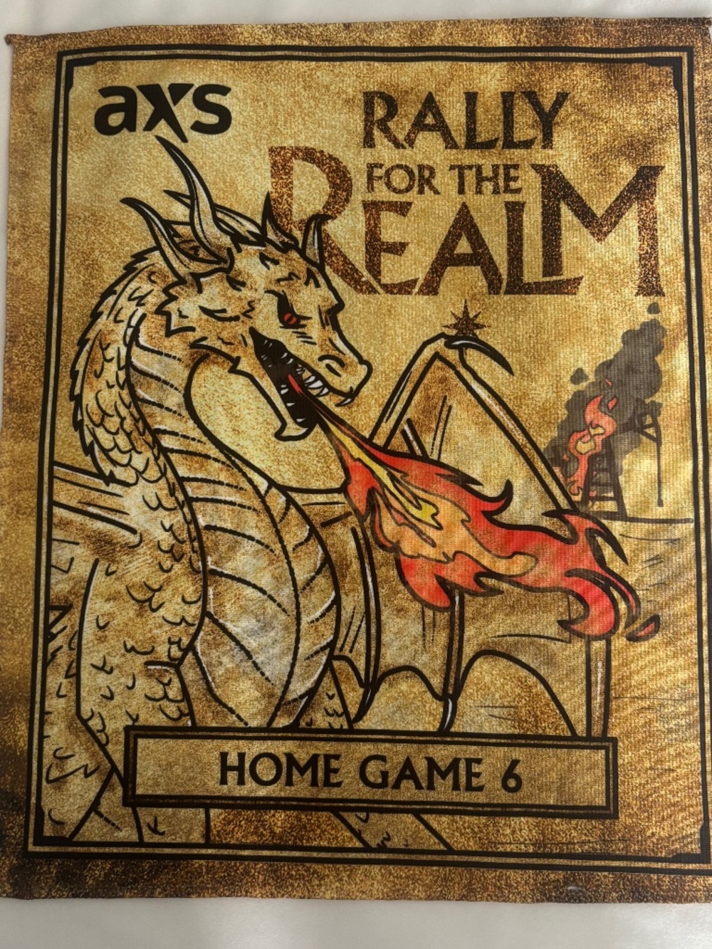 Vegas Golden Knights Battle Towel Rally For The Realm Home Game 6 AXS VGK